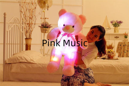 Creative Light Up LED Teddy Bear Stuffed Animals Plush Toy Colorful Glowing Christmas Gift For Kids Pillow