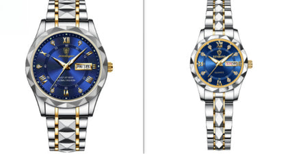 Men's Waterproof Double Calendar Luminous Quartz Watch