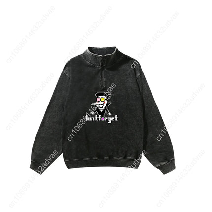 Deltarune Spamton Undertale Retro Sweatshirt Man Woman Teenager Vintage Pullover Half Zipper Sweat Shirt Custom Sleeved Tshirt