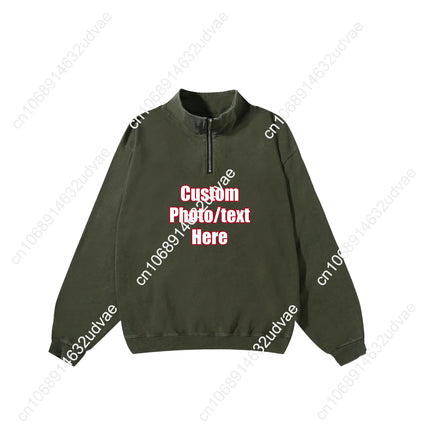 Roman Reigns Retro Sweatshirt Man Woman Teenager Vintage Pullover Half Zipper Sweat Shirt Photo Custom Made Tops Sleeved Tshirt