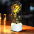 White Base Gold Flower